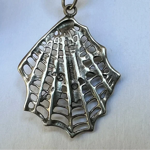 SOLD Vintage 925 Sterling Silver Black Onyx Spider Web Pendant 5.3g Halloween - Picture 5 of 11